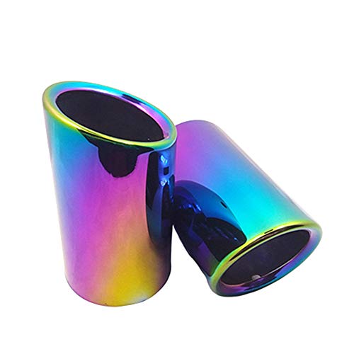 ZUOLUO Auspuffblende Universal Auspuffblende Auspuff Auto-Auspuff Universalauspuff Auspuff Pfeife Auspuffanlagen Auto Schalldämpfer Turbo Whistle Auspuff Multicolor,3inch von ZUOLUO