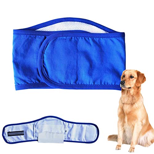 ZUOLUO Hunde Windeln Hundewindel Windeln für inkontinente Hunde Einstellbare Hundewindeln Hundebauchbänder männlich Wiederverwendbare Hundewindeln Blue,XL von ZUOLUO