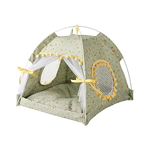 ZUOLUO Katzen Zelt Outdoor katzenzelt Wasserdichtes Hundezelt Hundehütte Indoor Hundehütte Hundehaus Innenbett Hund Sonnenschirm Faltbares Katzenbett Medium,Grass Green von ZUOLUO