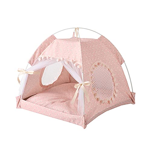 ZUOLUO Katzen Zelt Outdoor katzenzelt Wasserdichtes Hundezelt Hundehütte Indoor Hundehütte Hundehaus Innenbett Hund Sonnenschirm Faltbares Katzenbett Medium,pink von ZUOLUO