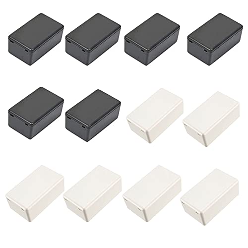 12 Stück Projektgehäuse für elektronische Instrumente, Gehäuse aus ABS-Kunststoff, mit Deckel, Anschlussdose, schwarz, elektrisches Projekt, aus Kunststoff, wasserdicht, elektronisches Projekt von ZUOMENDY18