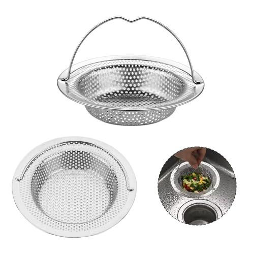 2 Stück Abflusssieb Küchenspüle, Spülbecken Sieb, Waschbecken Sieb Küche, Rostfreier Stahl Sieb für Spülbecken, Abflusssieb Waschbecken für Küchenspülen Bäder Duschen(11 x 8 x 2 cm) von ZUOQIANG