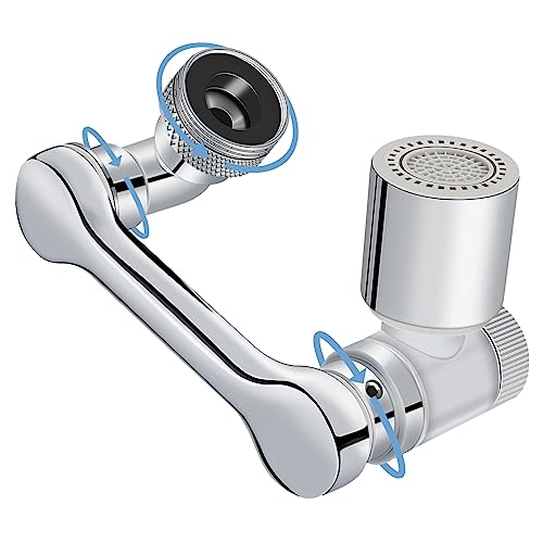 ZUOYOUZ 1080 Grad Drehbarer Wasserhahn Aufsatz, Wasserhahn Aufsatz Schwenkbar mit Filterbaumwolle, 2 Wasserauslaufmodi Perlator für Küche und Badezimmer Drehbarer Multifunktionaler Verlängerungshahn von ZUOYOUZ