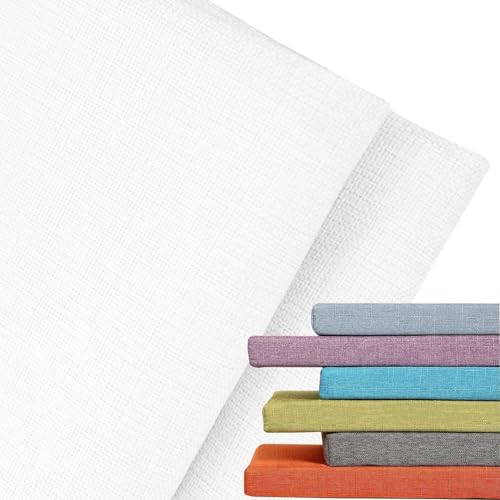 ZUOZHE 5cm Dicke Garden Chair Seat Cushion Covers,Ersatzbezug Für Sitzauflage，Wasserdicht & UV-Schutz - Leinen Bezug Mit Reißverschluss for Square Kitchen Dining Room Sofa Cushion(White,150x35x5 cm) von ZUOZHE
