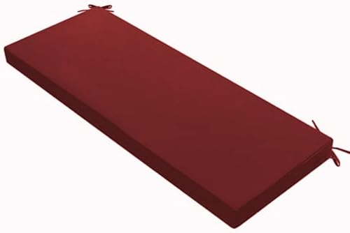 ZUOZHE Bankauflage Gepolstert 5cm Dicke -Innen & Outdoor Bierbankauflage Wasserdicht & Waschbar Für Bierzeltgarnitur, Gartenbank, Terrasse - Abnehmbarer Bezug(Wine Red,140x45x5cm) von ZUOZHE