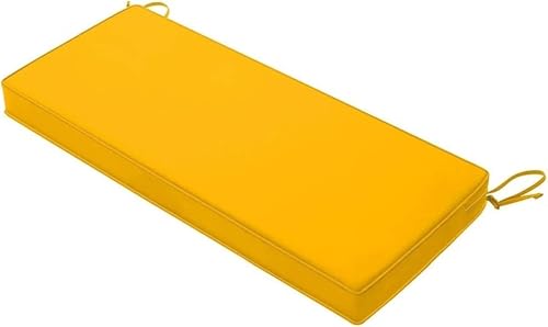 ZUOZHE Bankauflage Gepolstert 5cm Dicke -Innen & Outdoor Bierbankauflage Wasserdicht & Waschbar Für Bierzeltgarnitur, Gartenbank, Terrasse - Abnehmbarer Bezug(Yellow,80x35x5cm) von ZUOZHE
