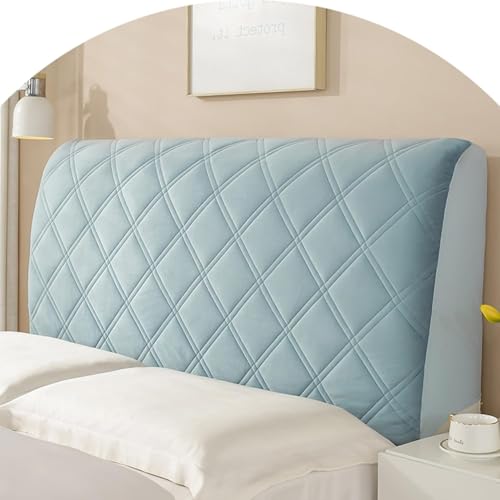 ZUOZHE Bett Kopfteilbezug Staubdicht Waschbar - Weicher Stretch Bezug Mit Polsterung Universell Für Alle Kopfteile Bis King Size - Schutz Und Dekoration Fürs Schlafzimmer(Blue-Gray,83in(210cm)) von ZUOZHE