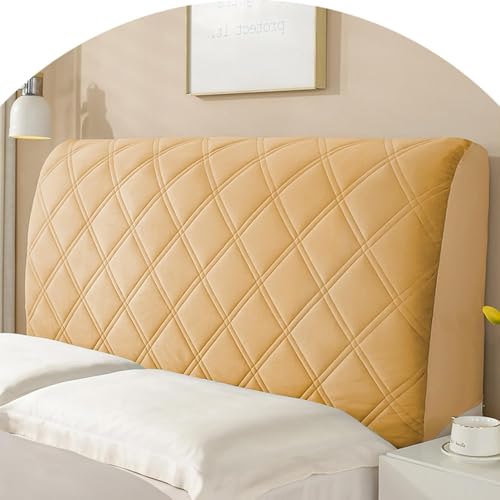 ZUOZHE Bett Kopfteilbezug Staubdicht Waschbar - Weicher Stretch Bezug Mit Polsterung Universell Für Alle Kopfteile Bis King Size - Schutz Und Dekoration Fürs Schlafzimmer(Camel,59in(150cm)) von ZUOZHE