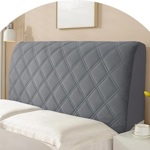 ZUOZHE Bett Kopfteilbezug Staubdicht Waschbar - Weicher Stretch Bezug Mit Polsterung Universell Für Alle Kopfteile Bis King Size - Schutz Und Dekoration Fürs Schlafzimmer(Dark Gray,59in(150cm)) von ZUOZHE