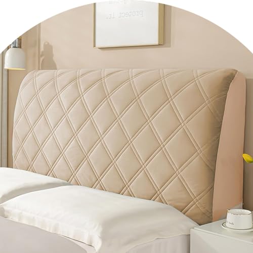 ZUOZHE Bett Kopfteilbezug Staubdicht Waschbar - Weicher Stretch Bezug Mit Polsterung Universell Für Alle Kopfteile Bis King Size - Schutz Und Dekoration Fürs Schlafzimmer(Khaki,59in(150cm)) von ZUOZHE
