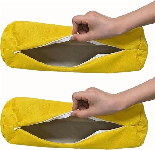 ZUOZHE Nackenkissenbezug 2er Pack Abnehmbarer Kissenbezug Weicher Atmungsaktiver Hochwertiges Leinen Bezug Mit Reißverschluss Für Nackenrolle Und Memory-Schaum-Kissen(#5,20x100cm/6x39in) von ZUOZHE