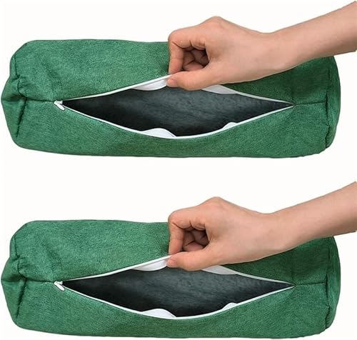 ZUOZHE Nackenkissenbezug 2er Pack Abnehmbarer Kissenbezug Weicher Atmungsaktiver Hochwertiges Leinen Bezug Mit Reißverschluss Für Nackenrolle Und Memory-Schaum-Kissen(#6,20x80cm/8x31in) von ZUOZHE