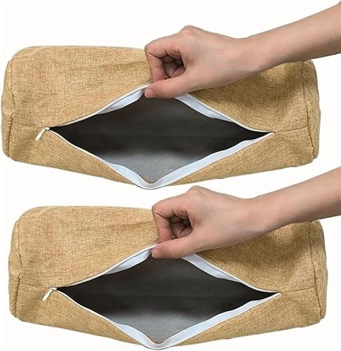 ZUOZHE Nackenkissenbezug 2er Pack Abnehmbarer Kissenbezug Weicher Atmungsaktiver Hochwertiges Leinen Bezug Mit Reißverschluss Für Nackenrolle Und Memory-Schaum-Kissen(#7,20x100cm/6x39in) von ZUOZHE