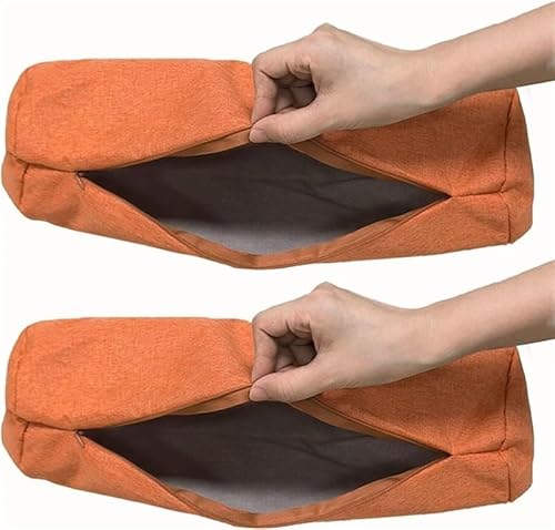 ZUOZHE Nackenkissenbezug 2er Pack Abnehmbarer Kissenbezug Weicher Atmungsaktiver Hochwertiges Leinen Bezug Mit Reißverschluss Für Nackenrolle Und Memory-Schaum-Kissen(#8,20x100cm/6x39in) von ZUOZHE