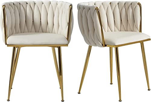 ZUOZUIYQ Moderne Gold Samt Esszimmerstühle mit Metallbeinen für Esszimmer Küche Eitelkeit Wohnzimmer Beige gewebte Polster ZUOZUIYQ Moderne Gold Samt Esszimmerstühle mit Metallbeinen für Esszimmer Küche Eitelkeit Wohnzimmer Beige gewebte Polster von ZUOZUIYQ