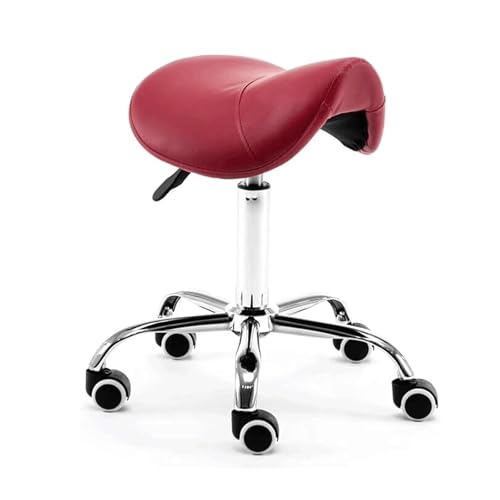 ZUOZUIYQ Professioneller Sattelhocker PU Leder Rolling Stuhl Hift Meldung Stuhl 48-60 cm Verstellbarer Schwenkhocker tragender 150 kg von ZUOZUIYQ