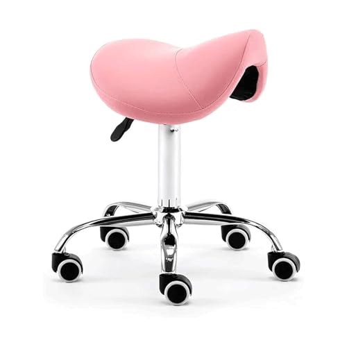 ZUOZUIYQ Professioneller Sattelhocker PU Leder Rolling Stuhl Hift Meldung Stuhl 48-60 cm Verstellbarer Schwenkhocker tragender 150 kg von ZUOZUIYQ