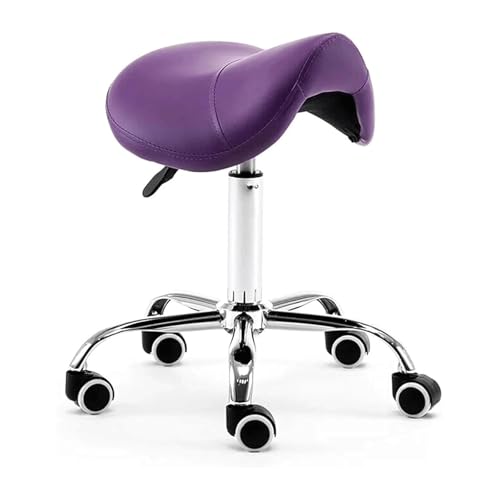 ZUOZUIYQ Professioneller Sattelhocker PU Leder Rolling Stuhl Hift Meldung Stuhl 48-60 cm Verstellbarer Schwenkhocker tragender 150 kg von ZUOZUIYQ