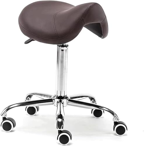 ZUOZUIYQ Rollender Sattelhocker Stuhl Leder Sattelhocker Komfortable verstellbare Rolling Stuhl Ergonomic Rolling Stool von ZUOZUIYQ