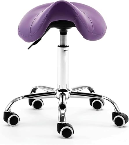 ZUOZUIYQ Rollender Sattelhocker Stuhl Leder Sattelhocker Komfortable verstellbare Rolling Stuhl Ergonomic Rolling Stool von ZUOZUIYQ