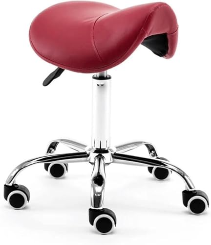 ZUOZUIYQ Rollender Sattelhocker Stuhl Leder Sattelhocker Komfortable verstellbare Rolling Stuhl Ergonomic Rolling Stool von ZUOZUIYQ