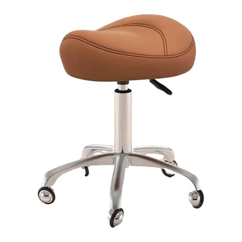 ZUOZUIYQ Rolling Stuhl Sattelhocker Rollender Schwenkstuhl mit Rädern Height verstellbare ergonomische Sattelstuhlladung 100 kg von ZUOZUIYQ