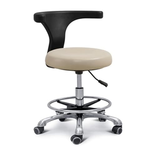 ZUOZUIYQ Rolling Stuhl Verstellbare Höhe 360 ​​° Rotation Armlehne PU Leder Sattelstuhl Ergonomischer Assistent für Zahnarzt und Salon von ZUOZUIYQ