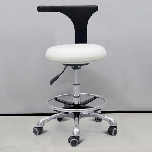 ZUOZUIYQ Rolling Stuhl Verstellbare Höhe 360 ​​° Rotation Armlehne PU Leder Sattelstuhl Ergonomischer Assistent für Zahnarzt und Salon von ZUOZUIYQ