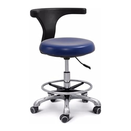 ZUOZUIYQ Rolling Stuhl Verstellbare Höhe 360 ​​° Rotation Armlehne PU Leder Sattelstuhl Ergonomischer Assistent für Zahnarzt und Salon von ZUOZUIYQ