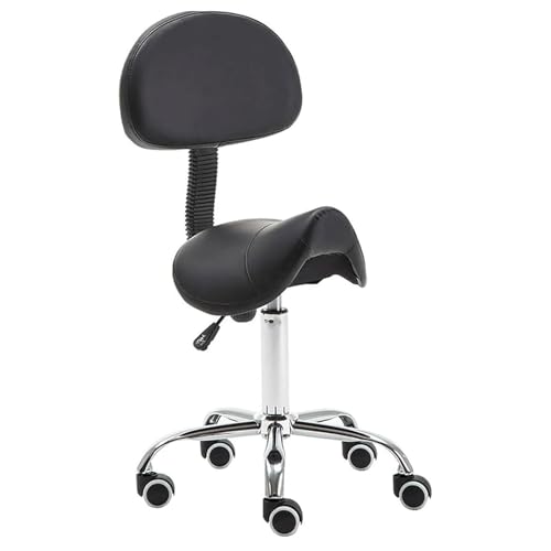 ZUOZUIYQ Sattelhocker Schwenkrolling Stuhl mit Rückenunterstützung und Rädern Ergonomisch Einstellbarer Gasliftstuhl für Clinic Hair Salon Lab Kitchen Home Office von ZUOZUIYQ