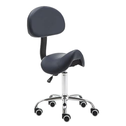 ZUOZUIYQ Sattelhocker Schwenkrolling Stuhl mit Rückenunterstützung und Rädern Ergonomisch Einstellbarer Gasliftstuhl für Clinic Hair Salon Lab Kitchen Home Office von ZUOZUIYQ