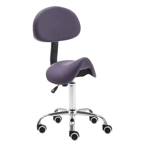 ZUOZUIYQ Sattelhocker Schwenkrolling Stuhl mit Rückenunterstützung und Rädern Ergonomisch Einstellbarer Gasliftstuhl für Clinic Hair Salon Lab Kitchen Home Office von ZUOZUIYQ
