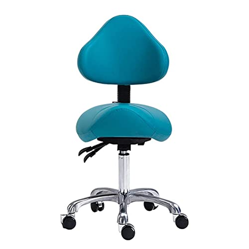 ZUOZUIYQ Verstellbare Sattelhocker -Stühle mit Rückenunterstützung Ergonomic Rolling Kosethetician Sitz für Salon Tattoo Shop Home Dentist Clinic, Grün von ZUOZUIYQ