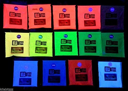 Ultra-fluoreszierendes UV-Schwarzlicht-PigmentpuderVerschiedene Farben.20 g. weiß von ZUPERPAINT