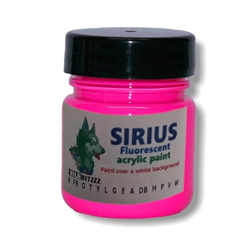 ZUPERPAINT Sirius fluoreszierende leuchtende Acryl-Premiumfarbe, Auswahl aus 14 Farben (Rosa, 60 ml) von ZUPERPAINT