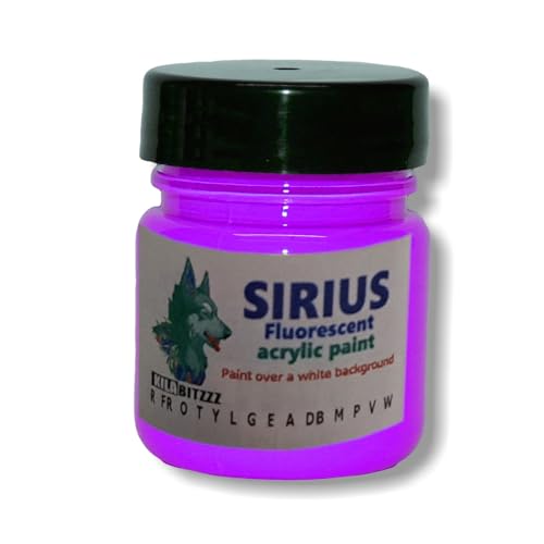 ZUPERPAINT Sirius fluoreszierende leuchtende Acryl-Premiumfarbe, Auswahl aus 14 Farben (Violett, 60 ml) von ZUPERPAINT