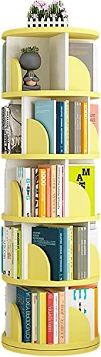 Bücherregal Umweltfreundliches MDF-Bücherregal, um 360° drehbar, einfache Demontage, einfaches Bücherregal für Studenten (Farbe: Gelb, Größe: 40 x 129 cm) (Gelb 40 x 160 cm) Warm as Ever von ZURBAQD