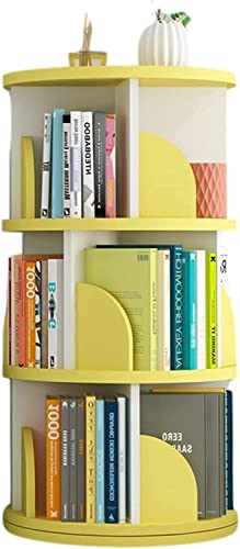 Bücherregal Umweltfreundliches MDF-Bücherregal, um 360° drehbar, einfache Demontage, einfaches Bücherregal für Studenten (Farbe: Gelb, Größe: 40 x 129 cm) (Gelb 40 x 98 cm) Warm as Ever von ZURBAQD