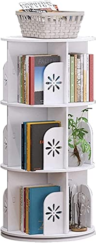 Bücherregal für Zuhause, um 360 Grad drehbare Regale, Bodenbelag, Studenten-B-Tisch, einfaches Lagerregal (Farbe: A, Größe: zweilagig) (A dreilagig) Warm as Ever von ZURBAQD
