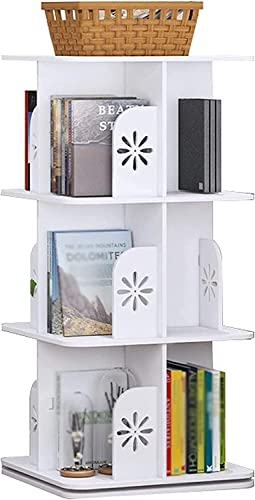 Bücherregal für Zuhause, um 360 Grad drehbare Regale, Bodenbelag, Studenten-B-Tisch, einfaches Lagerregal (Farbe: A, Größe: zweilagig) (B, dreilagig) Warm as Ever von ZURBAQD