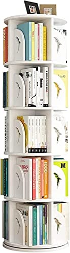 Bücherregal für den Haushalt, Bücherregal mit großer Kapazität, Ornamente und Artikel, 360 Grad drehbares Bücherregal, vertikal (Farbe: Weiß, Größe: 50,5 x 128 cm) (weiß 50,5 x 159 cm) Warm as Ever von ZURBAQD