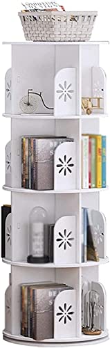Bücherregal für zu Hause, um 360 Grad drehbare Regale, Bodenbelag, Studenten-B-Tisch, einfaches Lagerregal (Farbe: A, Größe: zweilagig) (A, vierlagig) Warm as Ever von ZURBAQD