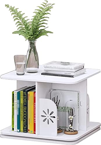 Bücherregal für zu Hause, um 360 Grad drehbare Regale, Bodenbelag, Studenten-B-Tisch, einfaches Lagerregal (Farbe: A, Größe: zweilagig) (B einlagig) Warm as Ever von ZURBAQD