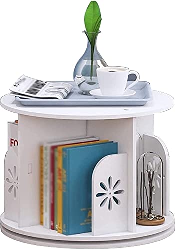 Bücherregal für zu Hause, um 360 Grad drehbare Regale, Bodenbelag, Studenten-B-Tisch, einfaches Lagerregal (Farbe: A, Größe: zweilagig) (eine einzelne Schicht) Warm as Ever von ZURBAQD