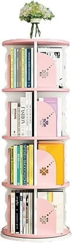 Drehbares Bücherregal, kreatives, um 360° drehbares Bücherregal, einfache Demontage, Bücherregal für Studentenecken (Farbe: Grün, Größe: 50 x 128 cm) (Rosa 50 x 128 cm) Warm as Ever von ZURBAQD