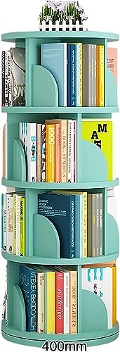Drehbares Bücherregal, umweltfreundliches MDF, um 360° drehbar, einfache Demontage, einfaches Bücherregal für Studenten, Eck-Bücherregal für Zuhause (Größe: 40 x 129 cm, Farbe: Weiß) (grün, 40 x 129 von ZURBAQD