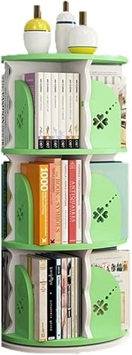 Kreatives, um 360° drehbares, einfach zerlegbares B-Bücherregal, hohes B-Eck-Bücherregal, Eck-Bücherregal für Studenten (Farbe: Grün, Größe: 50 * 97 cm) (Grün 50 * 97 cm) Warm as Ever von ZURBAQD