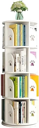 Kreatives, um 360° drehbares Bücherregal, drehbares Bücherregal, Bücherregal, Einheit und Regale, einfache Lektüre (Farbe: Weiß, Größe: 40 x 115 cm) (weiß 40 x 143 cm) Warm as Ever von ZURBAQD