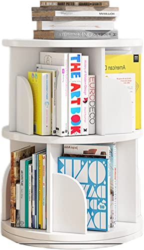 Kreatives Bücherregal mit 2/3/4/5 Ebenen, um 360° drehbar, weiß, stapelbare Regale, Bücherregal-Organizer für Zuhause, Wohnzimmer, Büro (Farbe: Weiß, Größe: 40 x 129 cm) (weiß 40 x 66 cm) Warm as von ZURBAQD