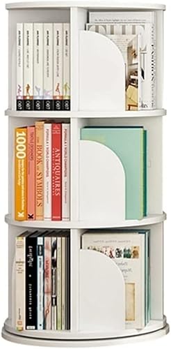 Mehrschichtiges, um 360° drehbares, abnehmbares, vertikales Eckregal für Studentenbücher (Farbe: Weiß, Größe: 50,5 * 190 cm) (Weiß 50,5 * 97 cm) Warm as Ever von ZURBAQD